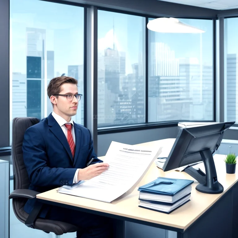 Legal advisor reviewing a contract